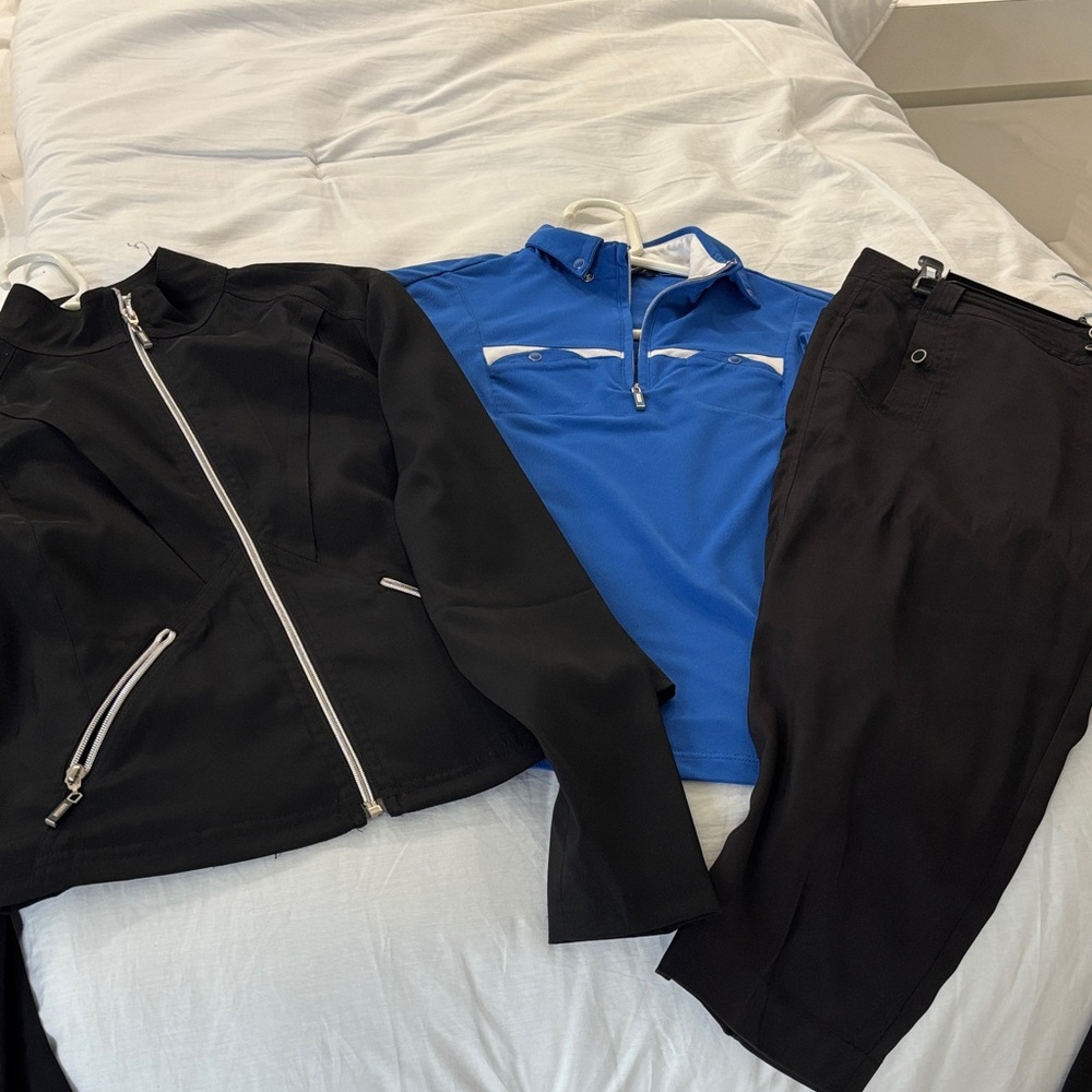 DKNY Golf 3 Piece Set - 3/4 Zip Shirt Jacket & Capris